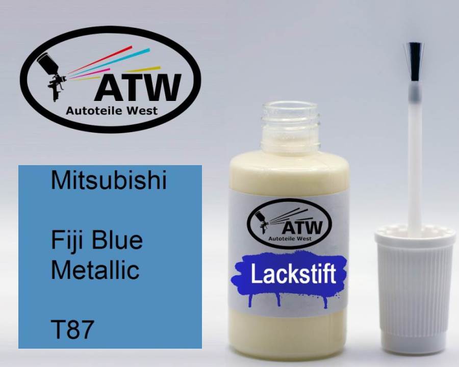 Mitsubishi, Fiji Blue Metallic, T87: 20ml Lackstift, von ATW Autoteile West.